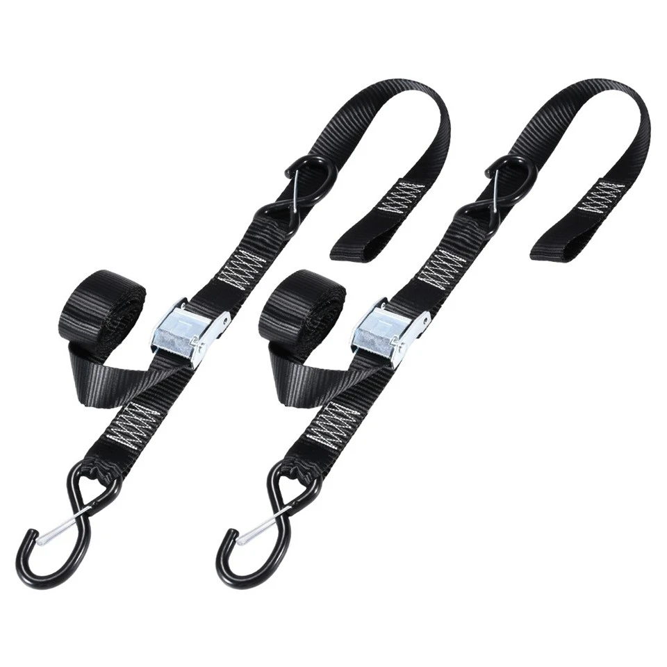 1.5 Inch Motorcycle Cam Buckle Tie Downs With S-Locking Hook, 1200lbs. BS best