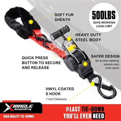 1 인치 개폐식 래칫 타이 다운 스트랩 (양가죽 소프트 타이 포함)